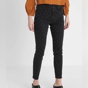 MADEWELL 10” High Rise Skinny Jean Metallic Dot size 26